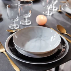 Luminarc 6 assiettes creuses Diwali Marble Gris 20cm> Assiettes Creuses