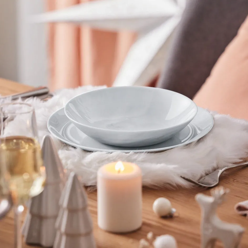 Luminarc 6 assiettes creuses Diwali Marble Gris 20cm> Assiettes Creuses