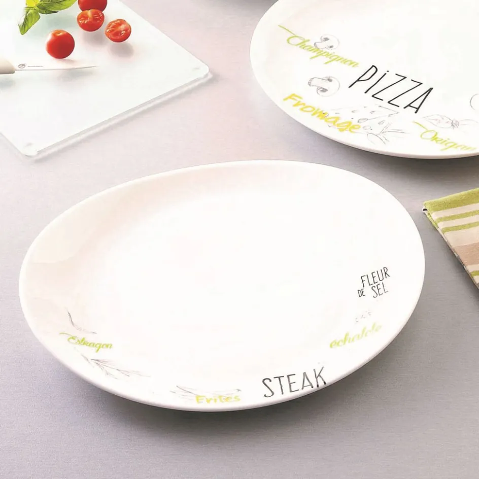 Luminarc Assiette à steak blanche décorée 30 cm Friend's Time> Assiettes Plates