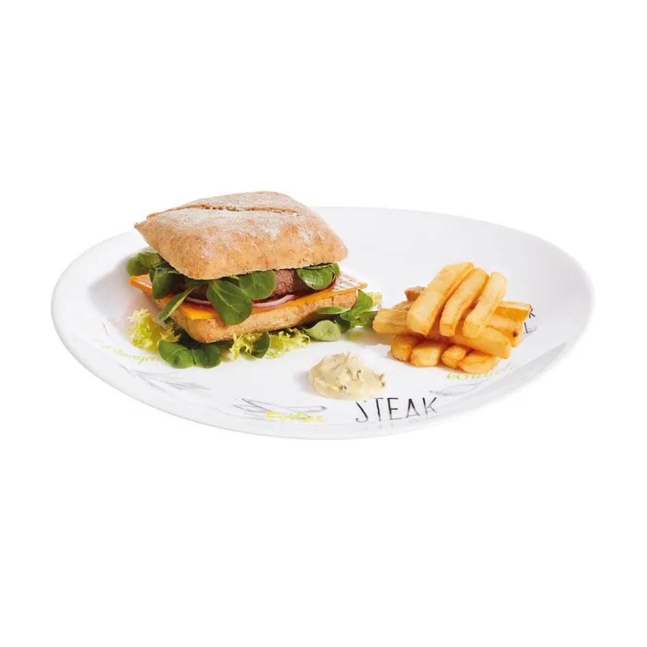 Luminarc Assiette à steak blanche décorée 30 cm Friend's Time> Assiettes Plates