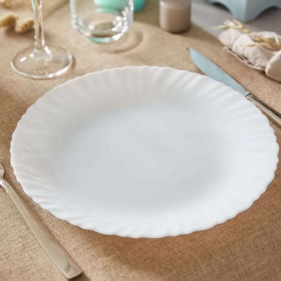 Luminarc Assiette plate blanche 25 cm Feston> Assiettes Plates