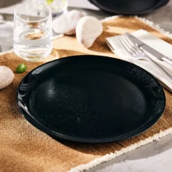Luminarc Lot de 6 assiettes plates Diana Noire 25cm> Assiettes Plates