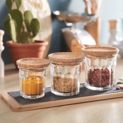 Luminarc Lot de 3 pots à épices Storing Box Cork - 42 + 32 + 18 cl><noscript><img width=