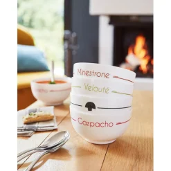 Luminarc Lots de 4 bols blancs décorés 7,9 cm Soupset><noscript><img width=