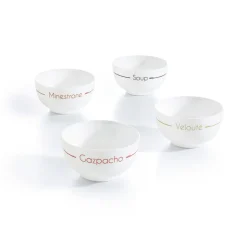 Luminarc Lots de 4 bols blancs décorés 7,9 cm Soupset><noscript><img width=